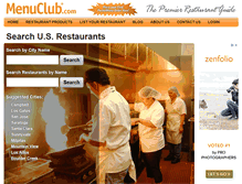 Tablet Screenshot of menuclub.com